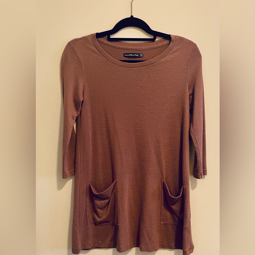 Abercrombie & Fitch Lightweight Sweater Tunic Dress Women’s Petite XS Mauve